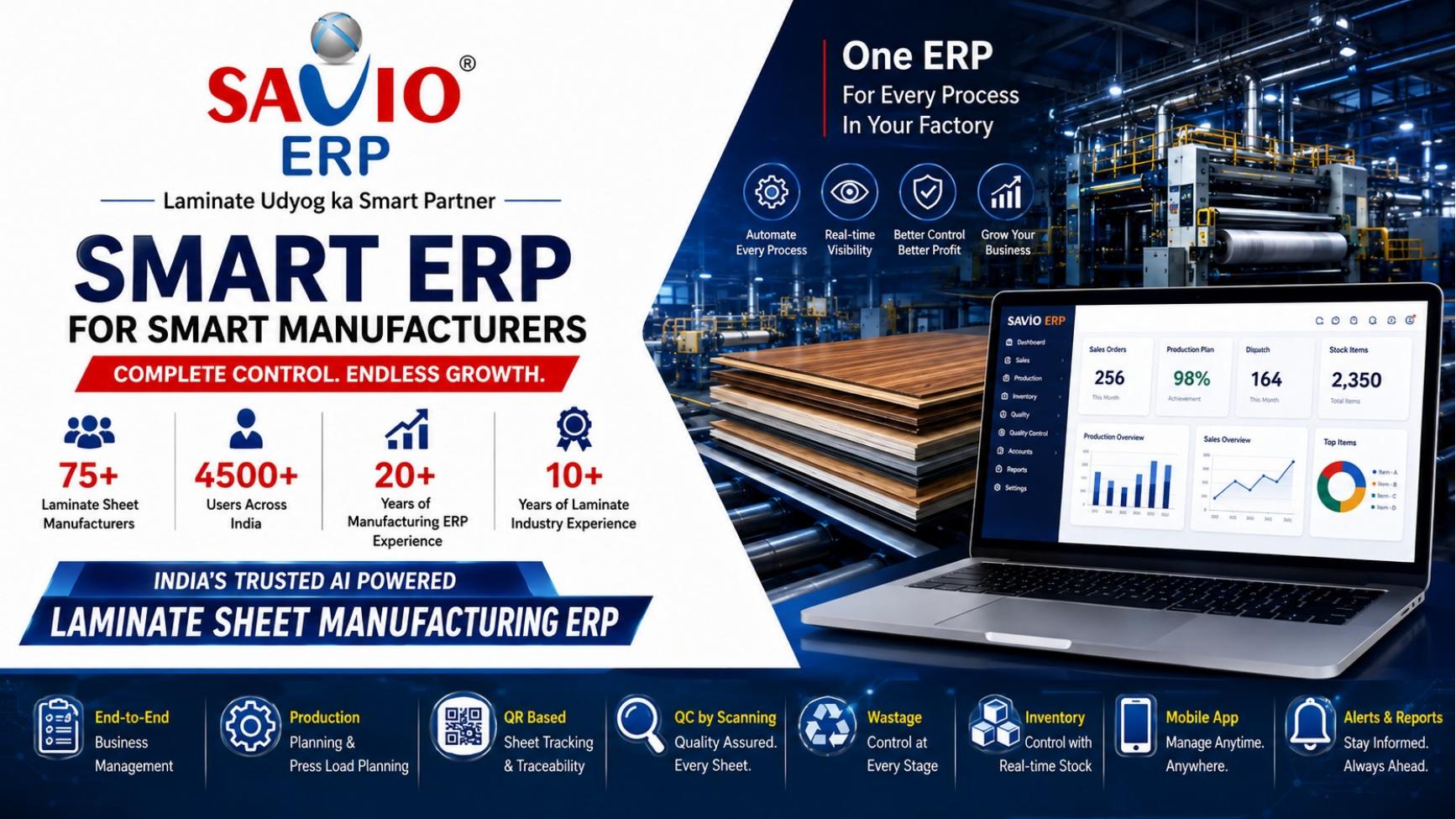 SAVIO ERP presentation slide 6