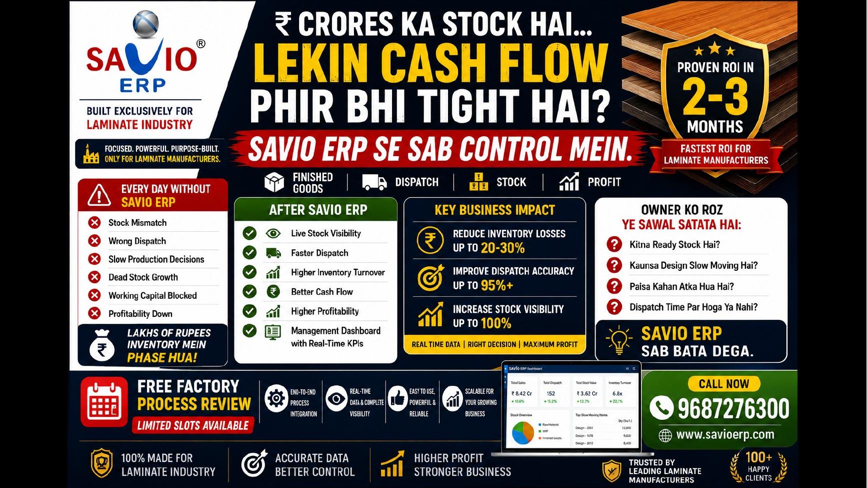 SAVIO ERP presentation slide 35